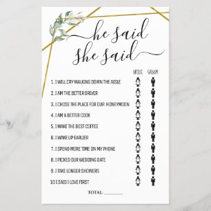 Prospectus 14 Cm X 21,6 Cm Il a dit qu'elle a dit Gold Greenery