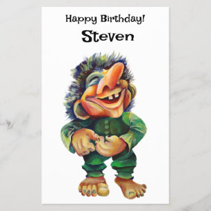 Prospectus 14 Cm X 21,6 Cm Illustration de troll drôle scandinave aquarelle