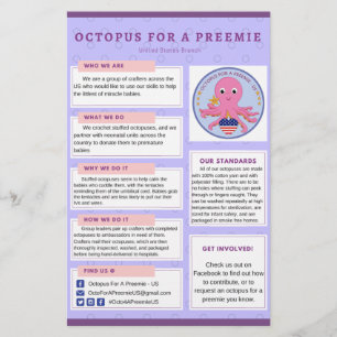 Prospectus 14 Cm X 21,6 Cm Info Flyer Octopus Pour Un Preemie US