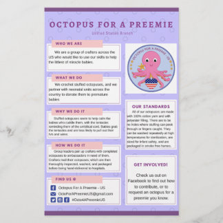 Prospectus 14 Cm X 21,6 Cm Info Flyer Octopus Pour Un Preemie US