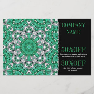 Prospectus 14 Cm X 21,6 Cm Instructrice de yoga New Age mandala vert émeraude