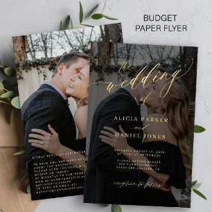 Prospectus 14 Cm X 21,6 Cm Invitation de mariage photo QR script or budget