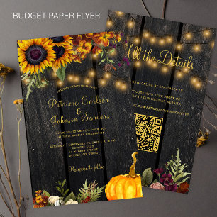 Prospectus 14 Cm X 21,6 Cm Invitation de mariage rustique à l'automne avec QR