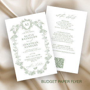 Prospectus 14 Cm X 21,6 Cm Invitation de mariage tout-en-un sage classique à