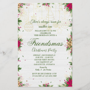 Prospectus 14 Cm X 21,6 Cm Invitation de Noël pour les amis
