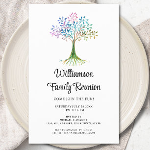 Prospectus 14 Cm X 21,6 Cm Invitation de réunion de famille arbre généalogiqu