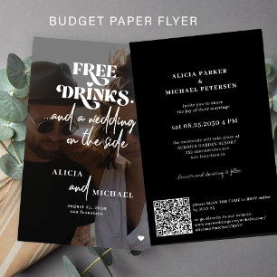 Prospectus 14 Cm X 21,6 Cm Invitation RSVP par QR code pour mariage décontrac