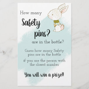 Prospectus 14 Cm X 21,6 Cm Jeu de Baby shower Bunny