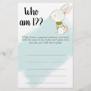 Prospectus 14 Cm X 21,6 Cm Jeu de Baby shower Bunny - Comment suis-je ?