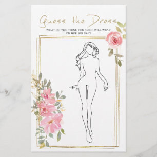 Prospectus 14 Cm X 21,6 Cm Jeu de Baby Shower Luxuriant Blush Devinez la Robe