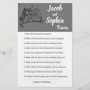 PROSPECTUS 14 CM X 21,6 CM JEU DE CARTE DE JEU DE TRIVIA POUR MARIÉS & MARIÉE