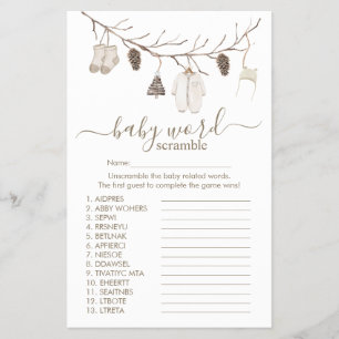 Prospectus 14 Cm X 21,6 Cm Jeu de désordre de mots de Joyeux Noël Baby Shower