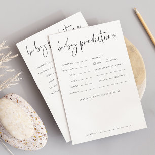 Prospectus 14 Cm X 21,6 Cm Jeu de prédictions minimalistes de Baby shower mod