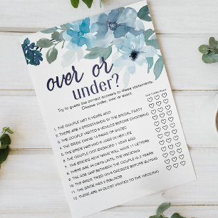 Prospectus 14 Cm X 21,6 Cm Jeux Fleurs Roses Bleu Pastel Over ou Under