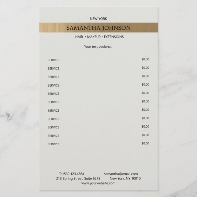 Prospectus 14 Cm X 21,6 Cm Kundenspezifische Elegante Imitat Gold Streifen (Devant)
