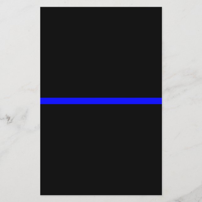 Prospectus 14 Cm X 21,6 Cm La Ligne Bleue Mince Symbolique sur Noir Solide (Devant)