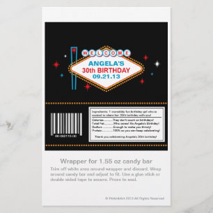 Prospectus 14 Cm X 21,6 Cm Las Vegas 30e anniversaire Candy Wrapper