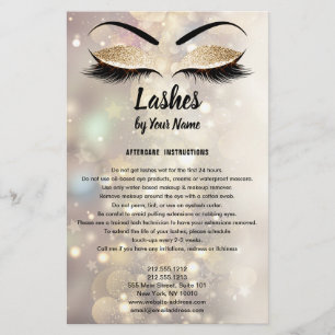 Prospectus 14 Cm X 21,6 Cm Lashes AFTERCARE instructions flyer