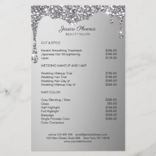 Prospectus 14 Cm X 21,6 Cm Le glamour moderne Silver Glitzer baisse