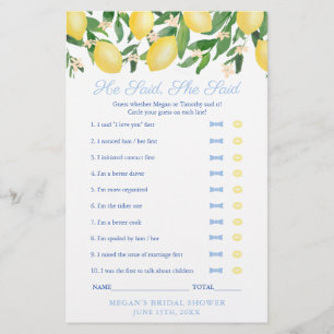 Prospectus 14 Cm X 21,6 Cm Lemon Toscane Il A Dit Qu'Elle A Dit Wedding showe