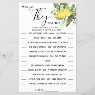 Prospectus 14 Cm X 21,6 Cm Lemony Will They Plutôt douche carte de jeu