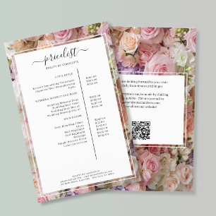 Prospectus 14 Cm X 21,6 Cm Liste de prix du salon floral moderne avec code QR