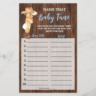 Prospectus 14 Cm X 21,6 Cm Little Cowboy Nom que Baby Tune Douche Carte de je