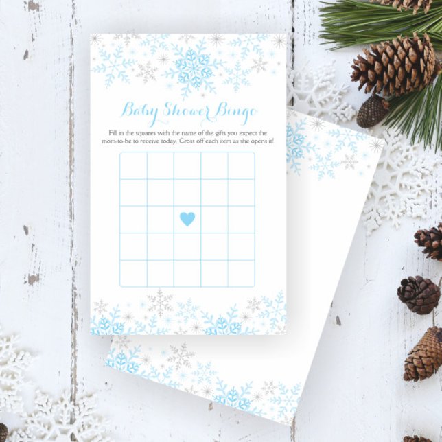 Prospectus 14 Cm X 21,6 Cm Little Snowflake Baby shower Jeu de Bingo (Créateur téléchargé)