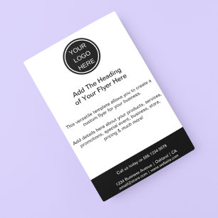 Prospectus 14 Cm X 21,6 Cm Logo d'entreprise noir et blanc l Marketing d'entr