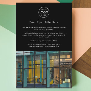 Prospectus 14 Cm X 21,6 Cm Logo d'entreprise Photo moderne de style noir