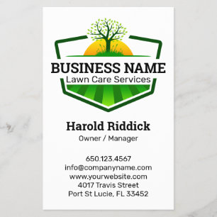 Prospectus 14 Cm X 21,6 Cm Logo d'entretien de pelouse d'aménagement paysager