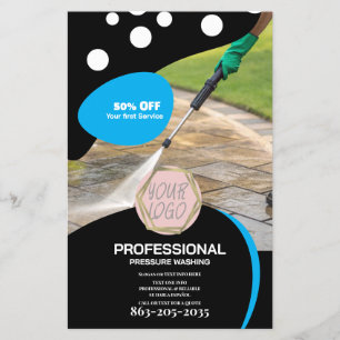 Prospectus 14 Cm X 21,6 Cm Logo Minimaliste de Lavage sous Pression Professio