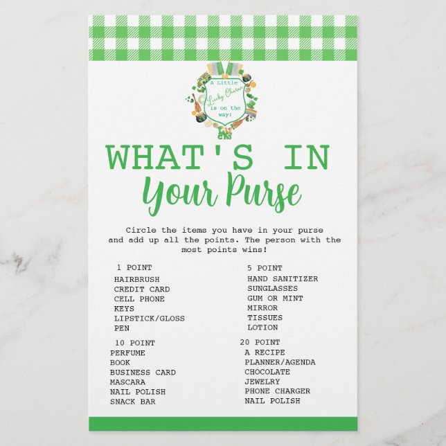 Prospectus 14 Cm X 21,6 Cm Lucky What’s in Your Purse baby game card (Devant)