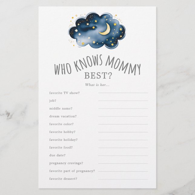 Prospectus 14 Cm X 21,6 Cm Lune et étoiles qui connaît maman meilleur Trivia  (Devant)