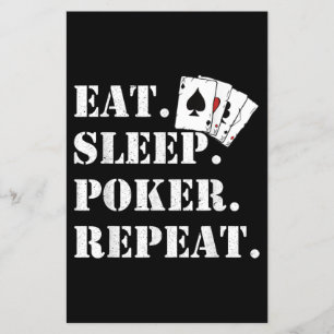 Prospectus 14 Cm X 21,6 Cm Manger Sommeil Poker Répéter Casino Dicton Poker