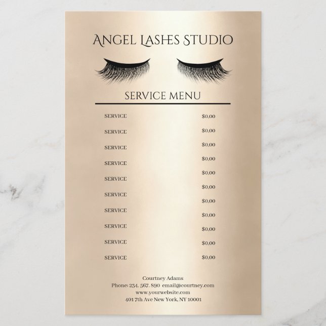 Prospectus 14 Cm X 21,6 Cm Maquillage Artiste Eyelash Extensions (Devant)