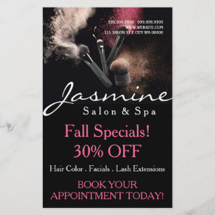 Prospectus 14 Cm X 21,6 Cm Maquillage Artiste Salon Spa Nails Hair Flyer Menu
