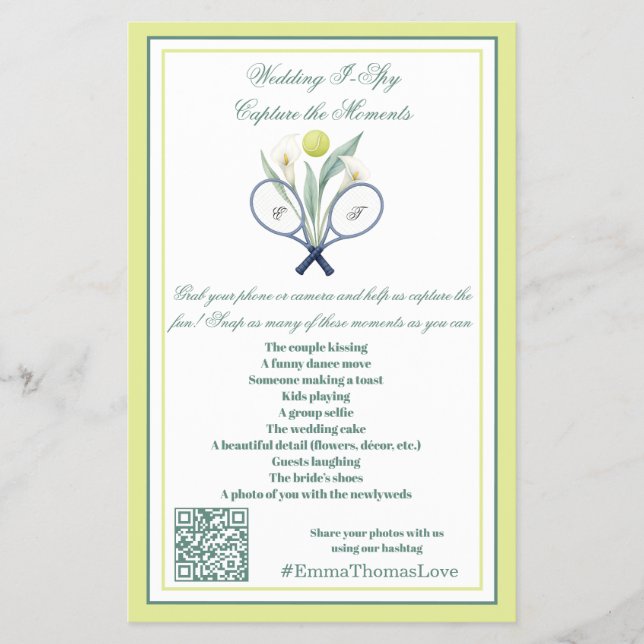 Prospectus 14 Cm X 21,6 Cm Mariage I-Spy Photo Scavenger Carte de chasse amus (Devant)