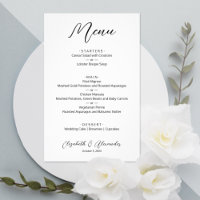 Menu Budget simple Mariage blanc
