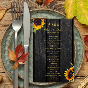 Prospectus 14 Cm X 21,6 Cm Menu chic mariage rustique soleil budget