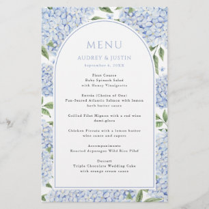 Prospectus 14 Cm X 21,6 Cm Menu de mariage en papier avec arche de fleurs d'h
