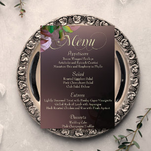 Prospectus 14 Cm X 21,6 Cm Menu de mariage Mauve Leafy Dreams