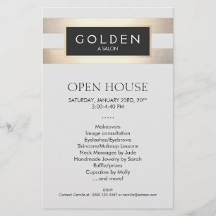Prospectus 14 Cm X 21,6 Cm Menu du Salon de Coiffure et Spa Cosmetologist Gol