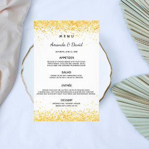 Prospectus 14 Cm X 21,6 Cm Menu mariage dîner blanc confetti budget