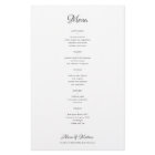 Menu simple classique à budget mariage noir et bla