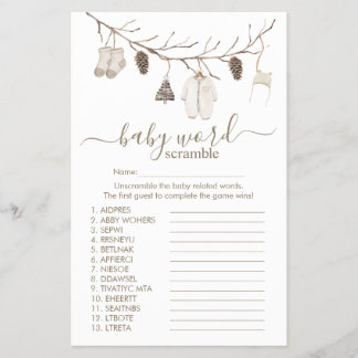 Prospectus 14 Cm X 21,6 Cm Merry Christmas Word Scramble Game Baby Shower
