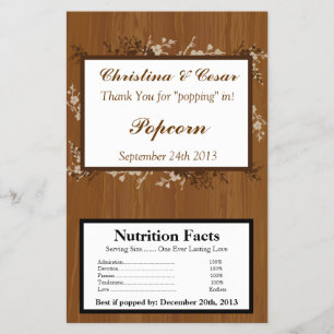 Prospectus 14 Cm X 21,6 Cm Micro-onde Enveloppeur de Popcorn Planche en bois 