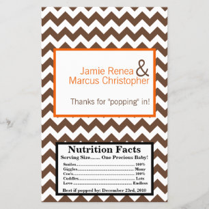 Prospectus 14 Cm X 21,6 Cm Microwave Popcorn Wrapper Brown Orange Chevron