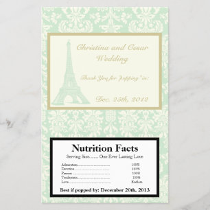 Prospectus 14 Cm X 21,6 Cm Microwave Popcorn Wrapper Damask Paris