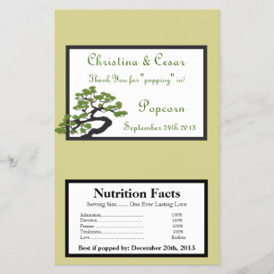 Prospectus 14 Cm X 21,6 Cm Microwave Popcorn Wrapper Japonais Green Bonsai Tr